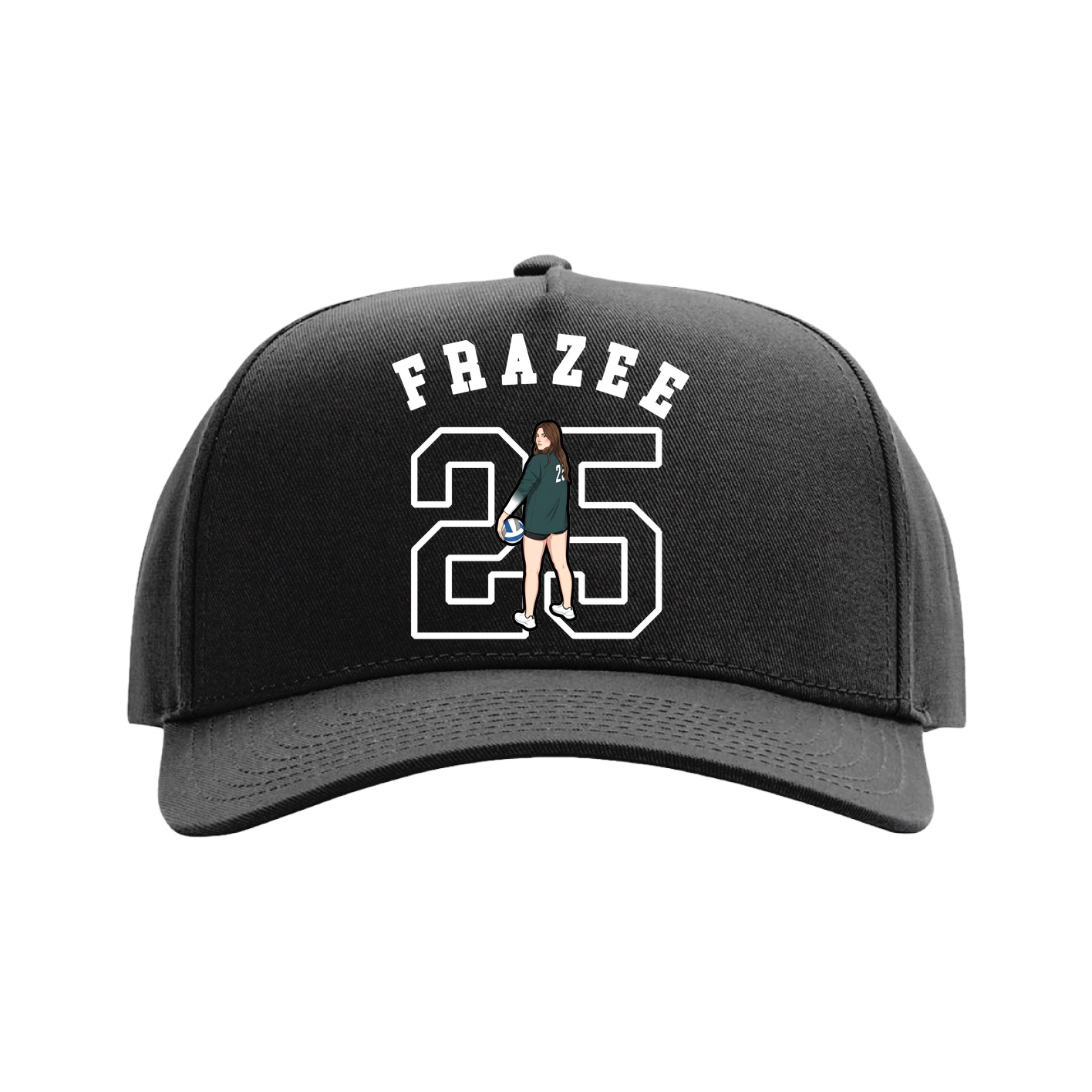 Full Fabric Five-Panel Champ Cap — Shirsey Arch in Black