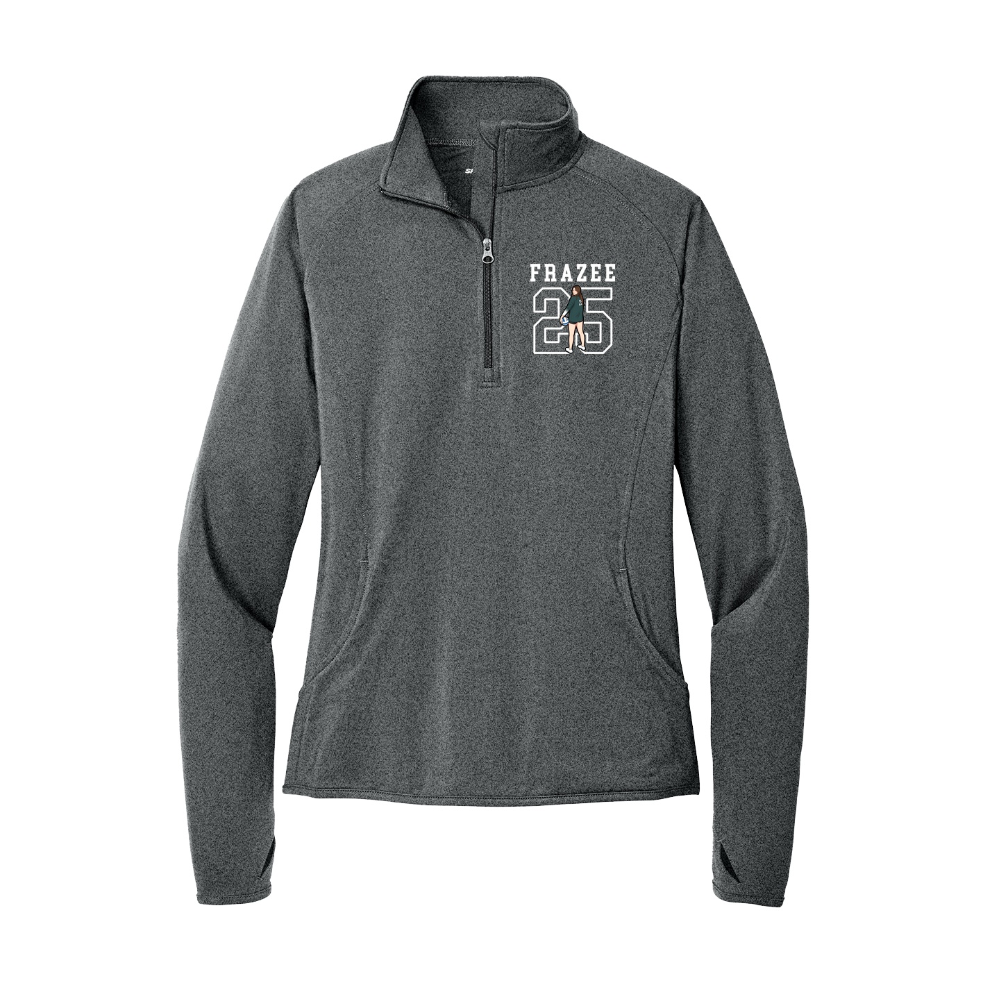 Women's Q-Zip Pullover — Shirsey in Grey