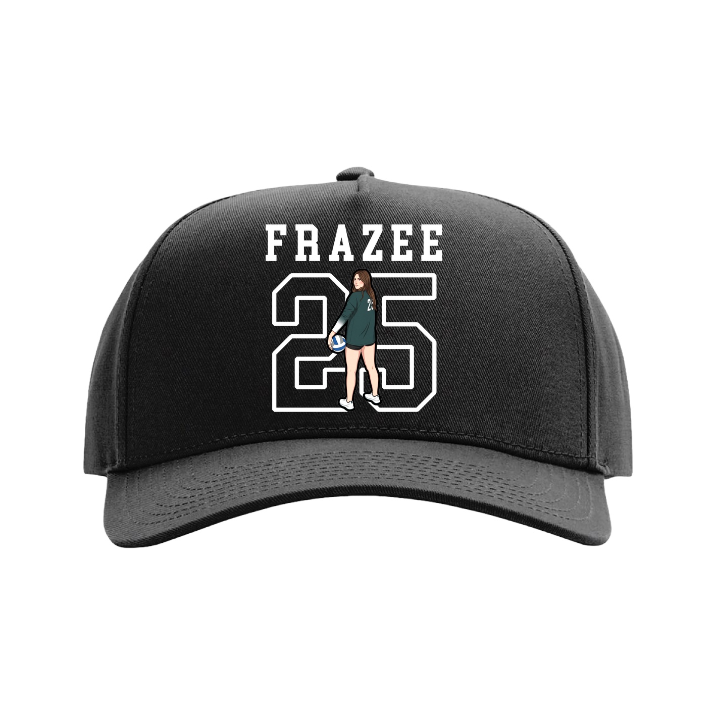 Full Fabric Five-Panel Champ Cap — Shirsey in Black
