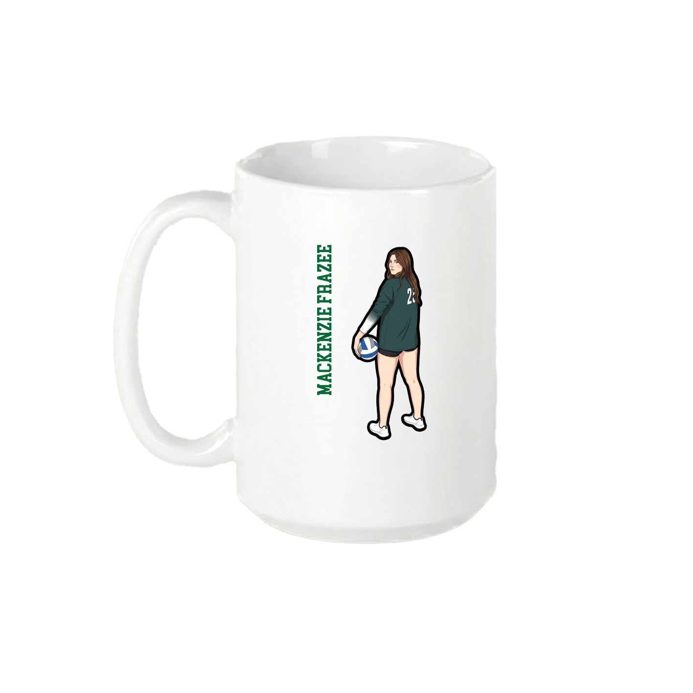 15oz Coffee Mug — Name Vertical in White