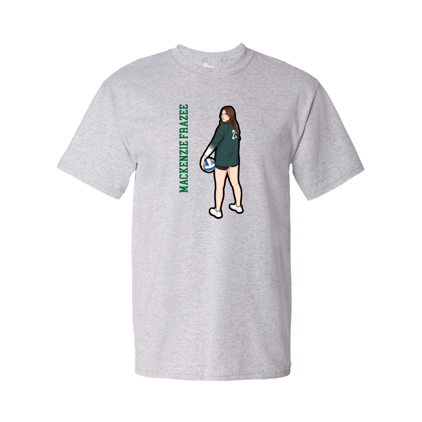 Tee — Name Vertical in Grey