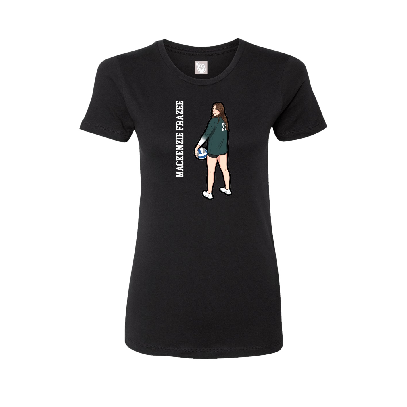 Fitted Women's Tee — Name Vertical in Black