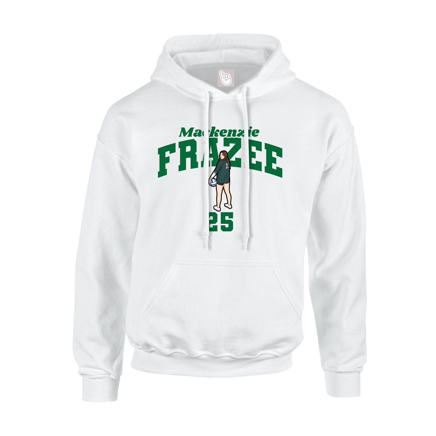 Youth Hoodie — Signature Arch in White