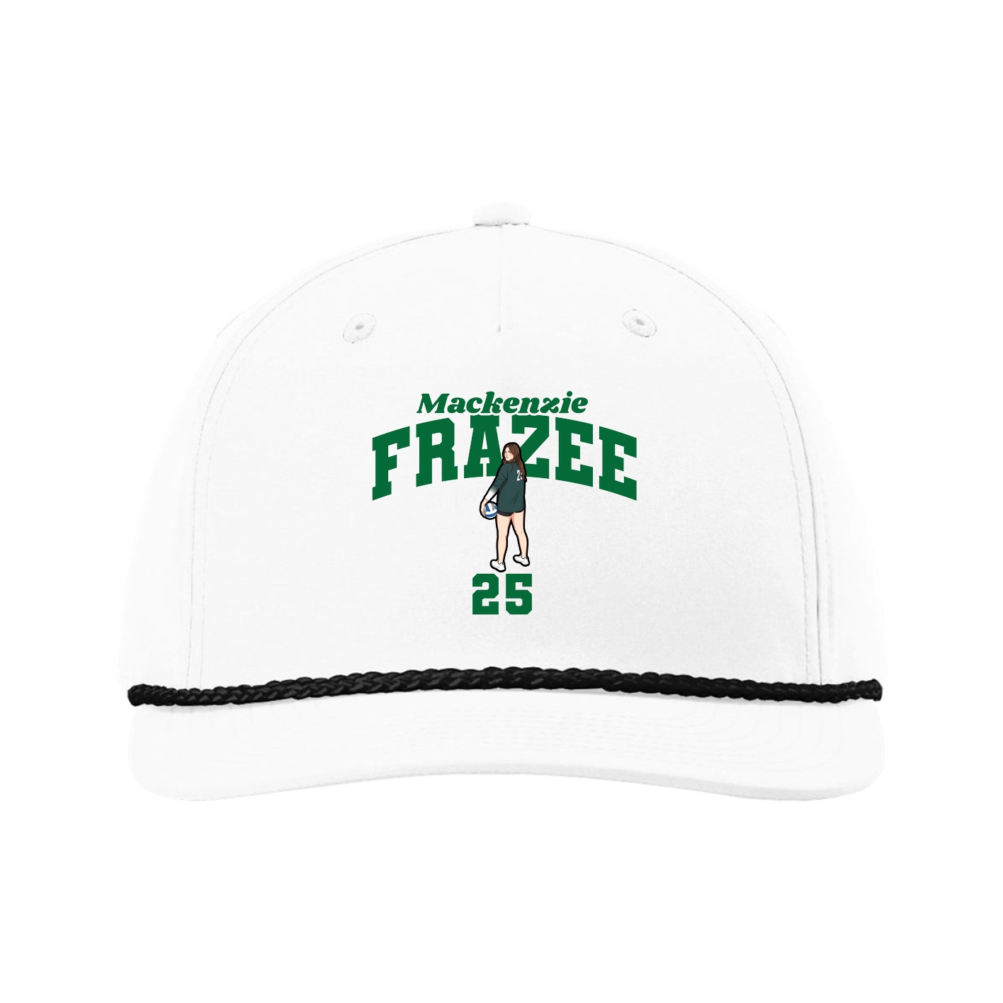 Five-Panel Classic Rope Cap — Signature Arch in White