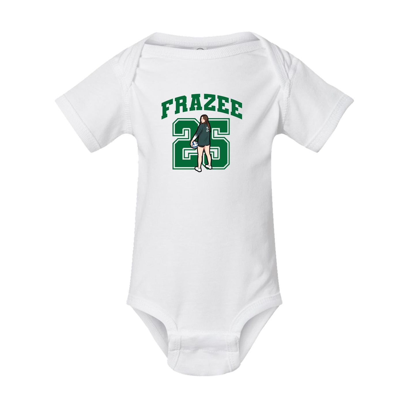 Baby Onesie — Number in White