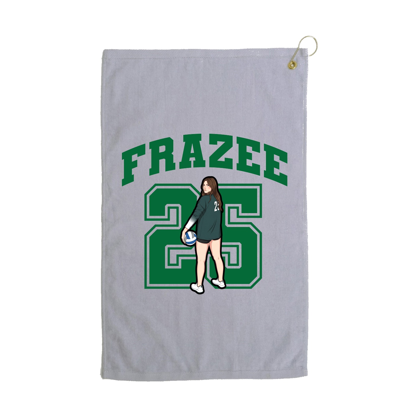 Golf Towel — Number in Grey