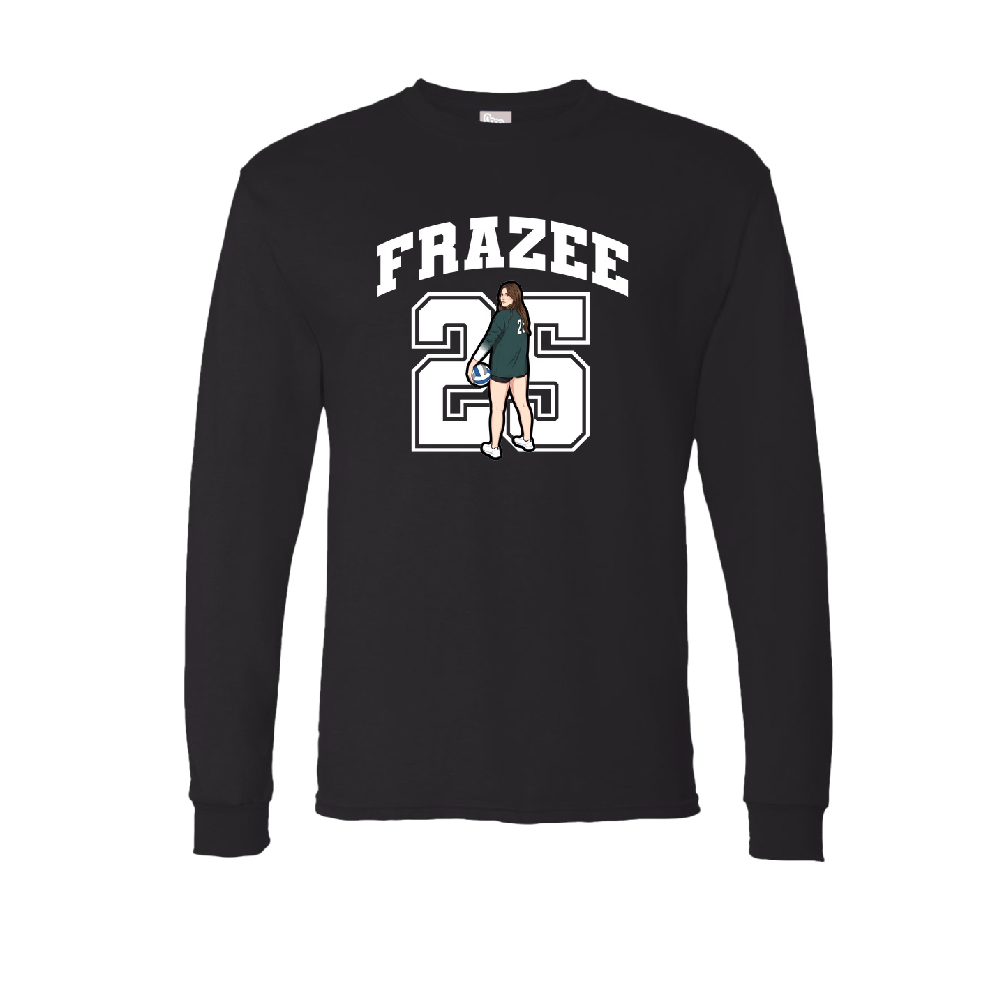 Long Sleeve Tee — Number in Black