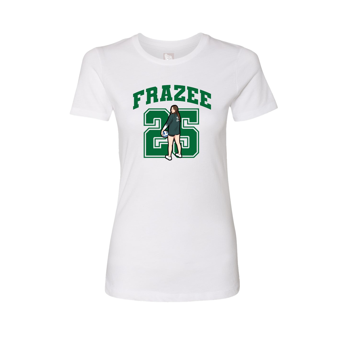 Fitted Women's Tee — Number in White