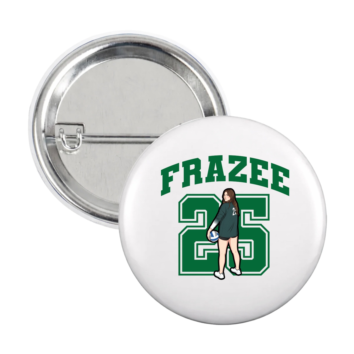 Game Day Button — Number in White