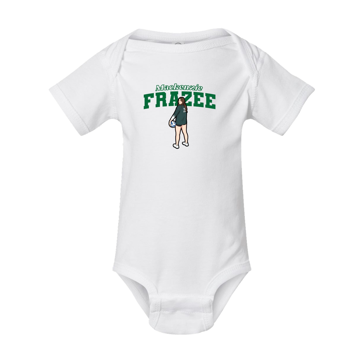 Baby Onesie — Name Arch in White