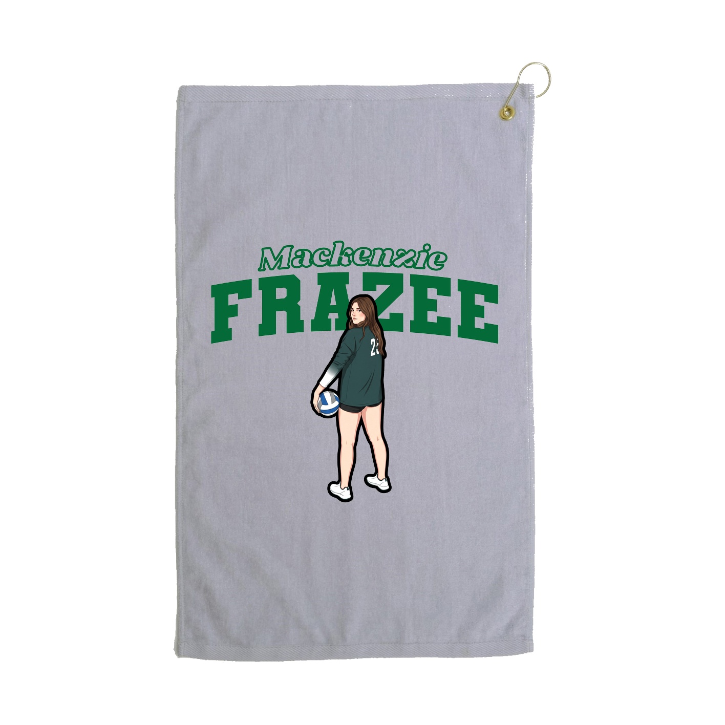 Golf Towel — Name Arch in Grey