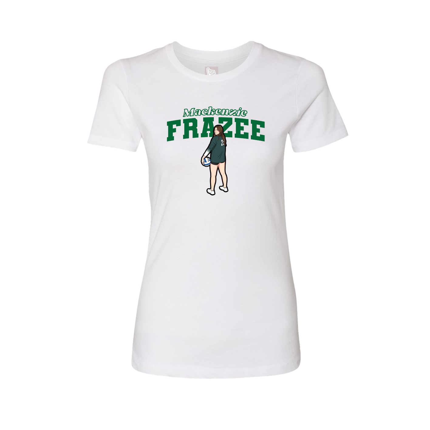 Fitted Women's Tee — Name Arch in White