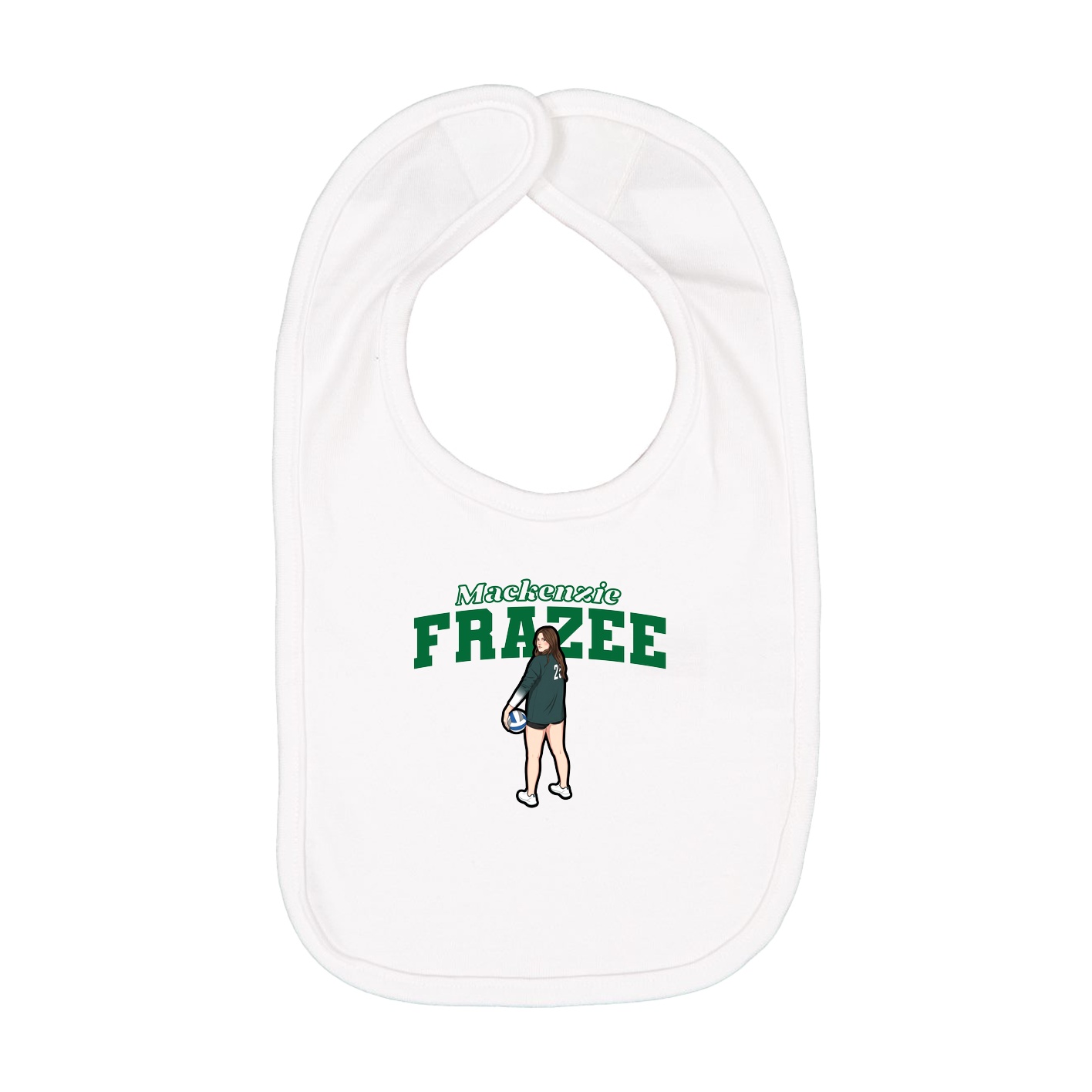 Infant Bib — Name Arch in White