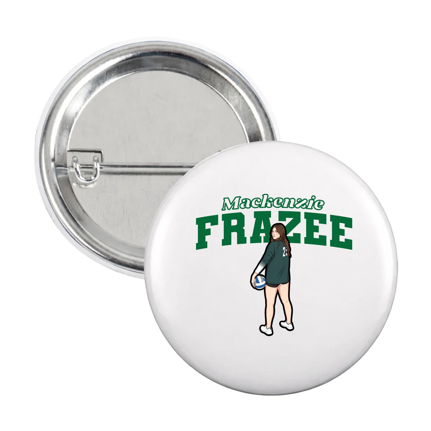 Game Day Button — Name Arch in White