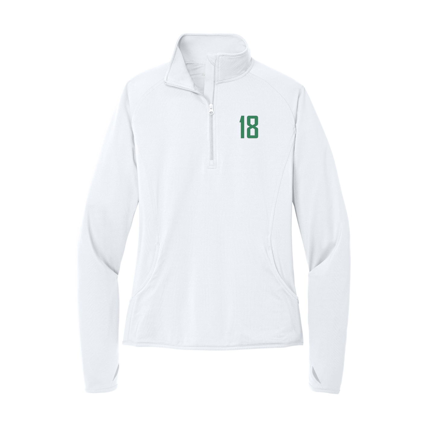 Women's Q-Zip Pullover — Front Shirsy in White