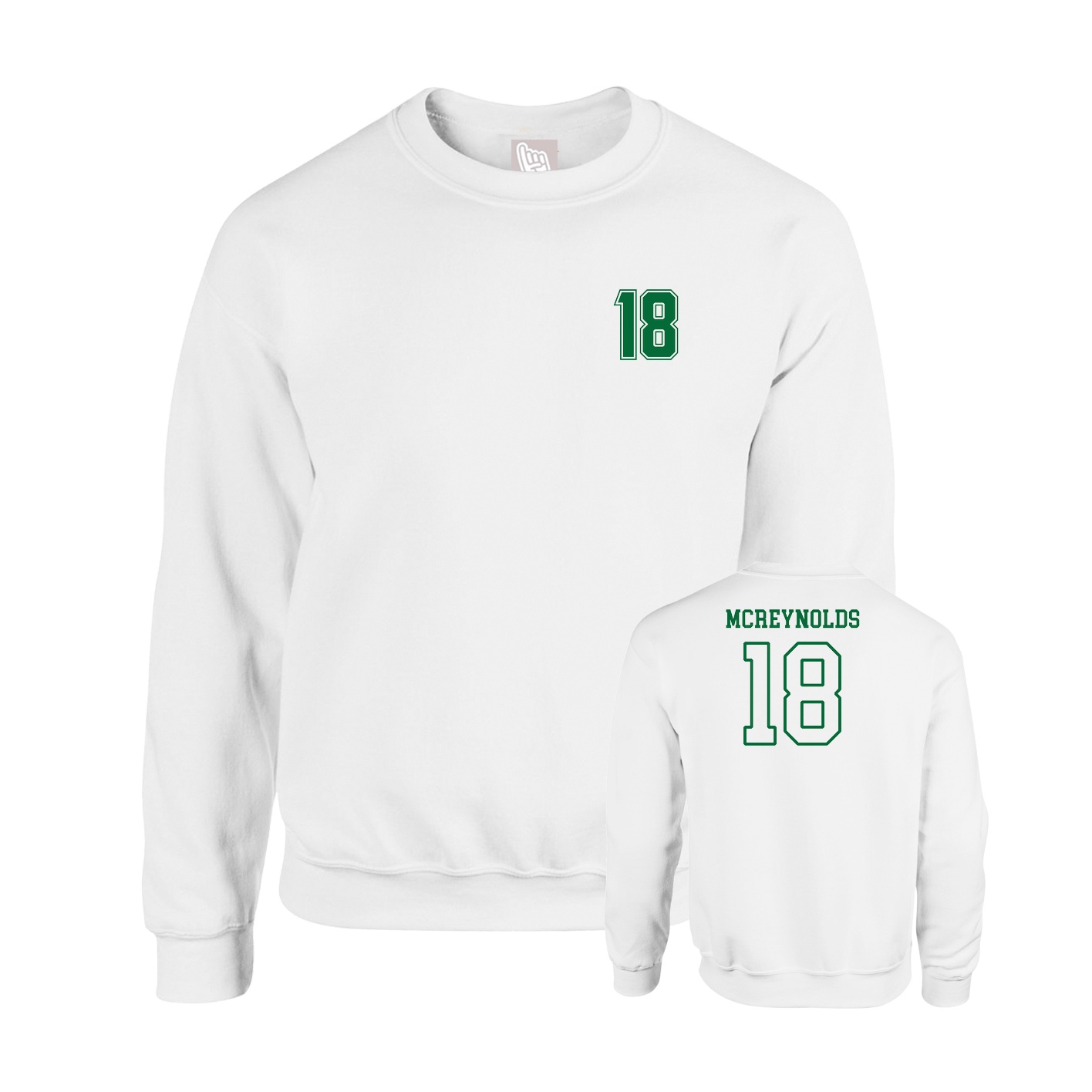 Fleece Crew — Chest Back in White