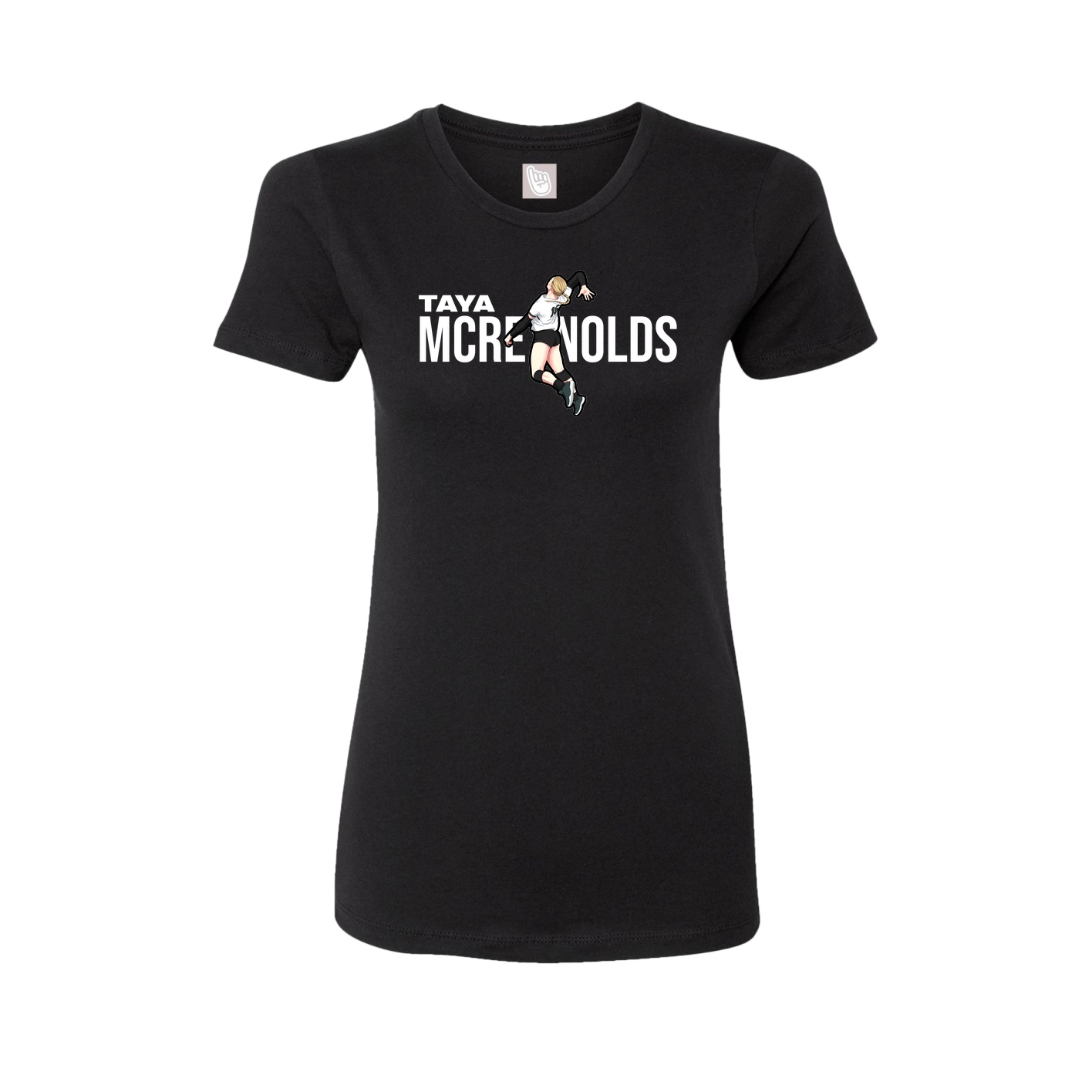 Fitted Women's Tee — Player Name in Black