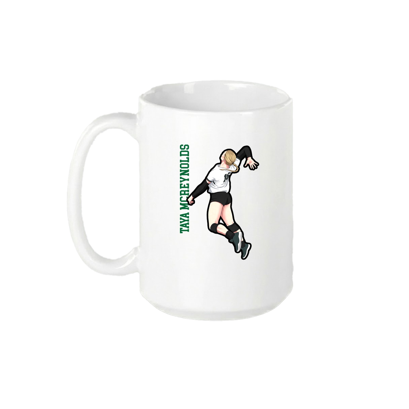 15oz Coffee Mug — Name Vertical in White