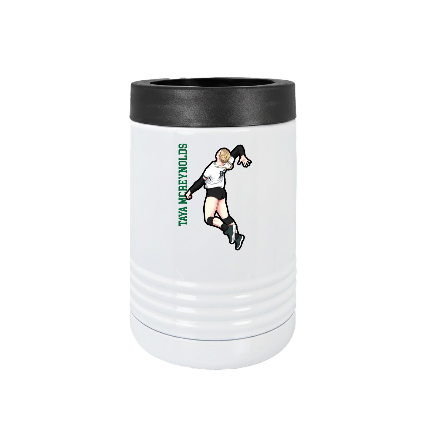 Beverage Holder — Name Vertical in White