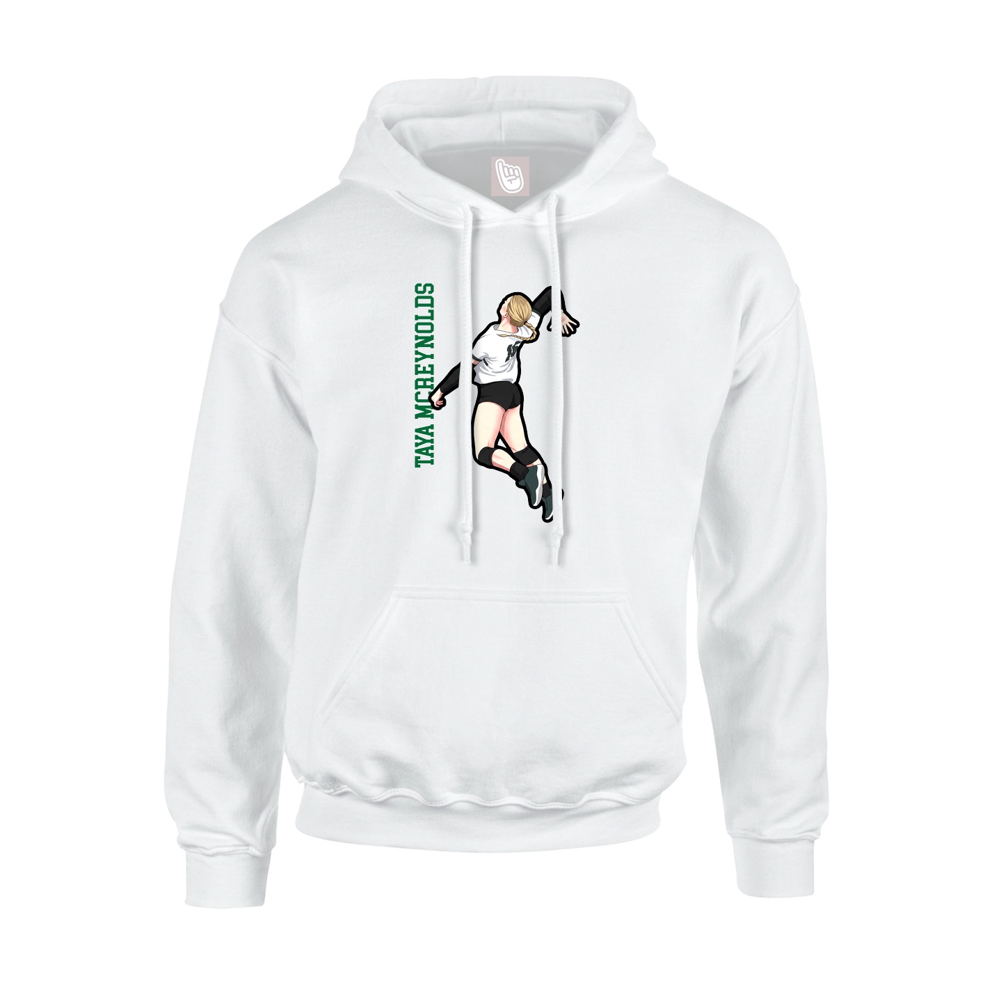 Youth Hoodie — Name Vertical in White