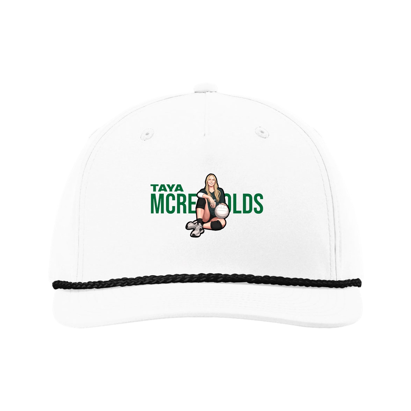 Five-Panel Classic Rope Cap — Player Name in White