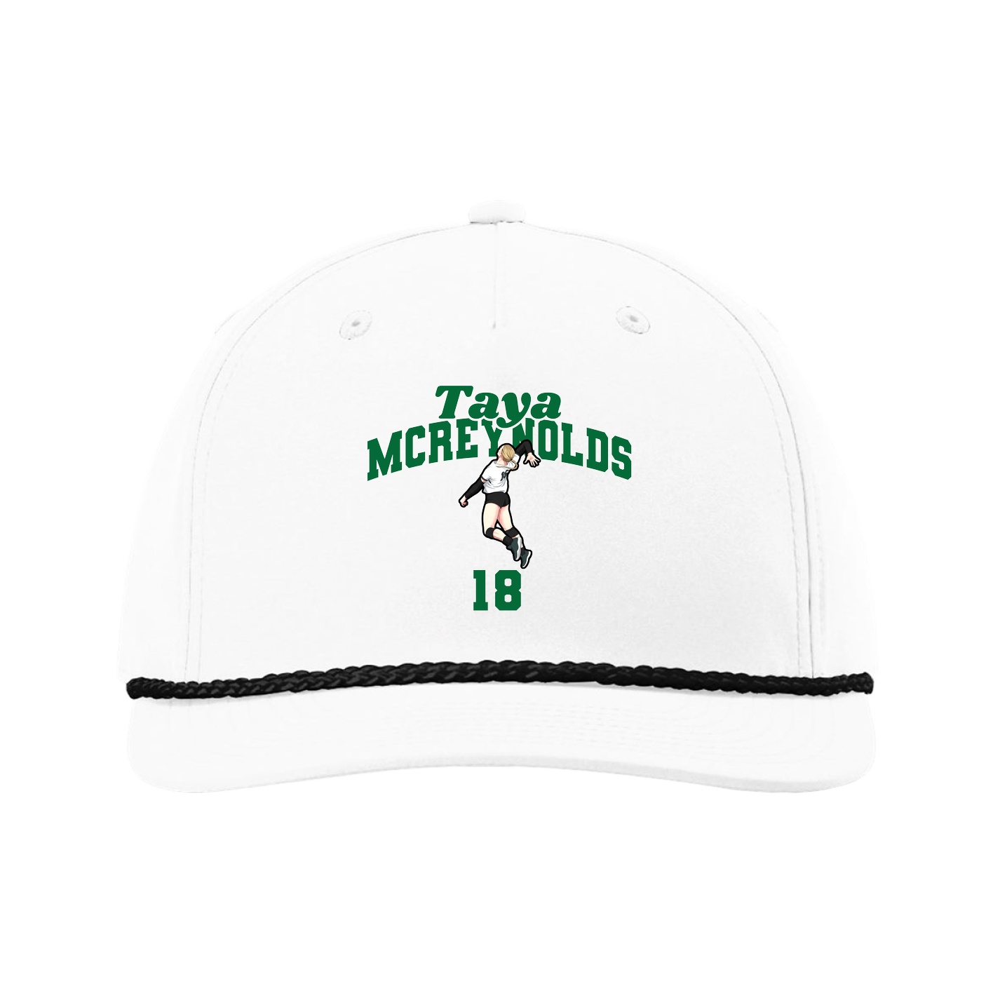Five-Panel Classic Rope Cap — Signature Arch in White