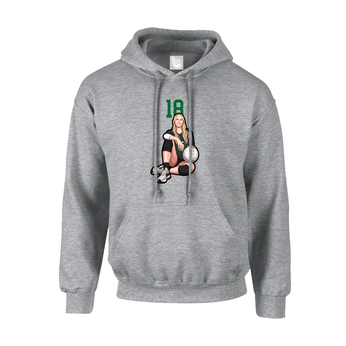 Youth Hoodie — Number Top in Grey