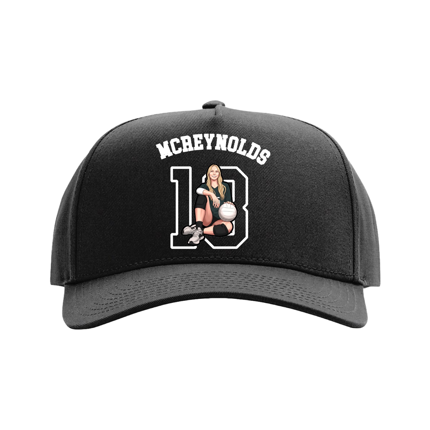 Full Fabric Five-Panel Champ Cap — Shirsey Arch in Black