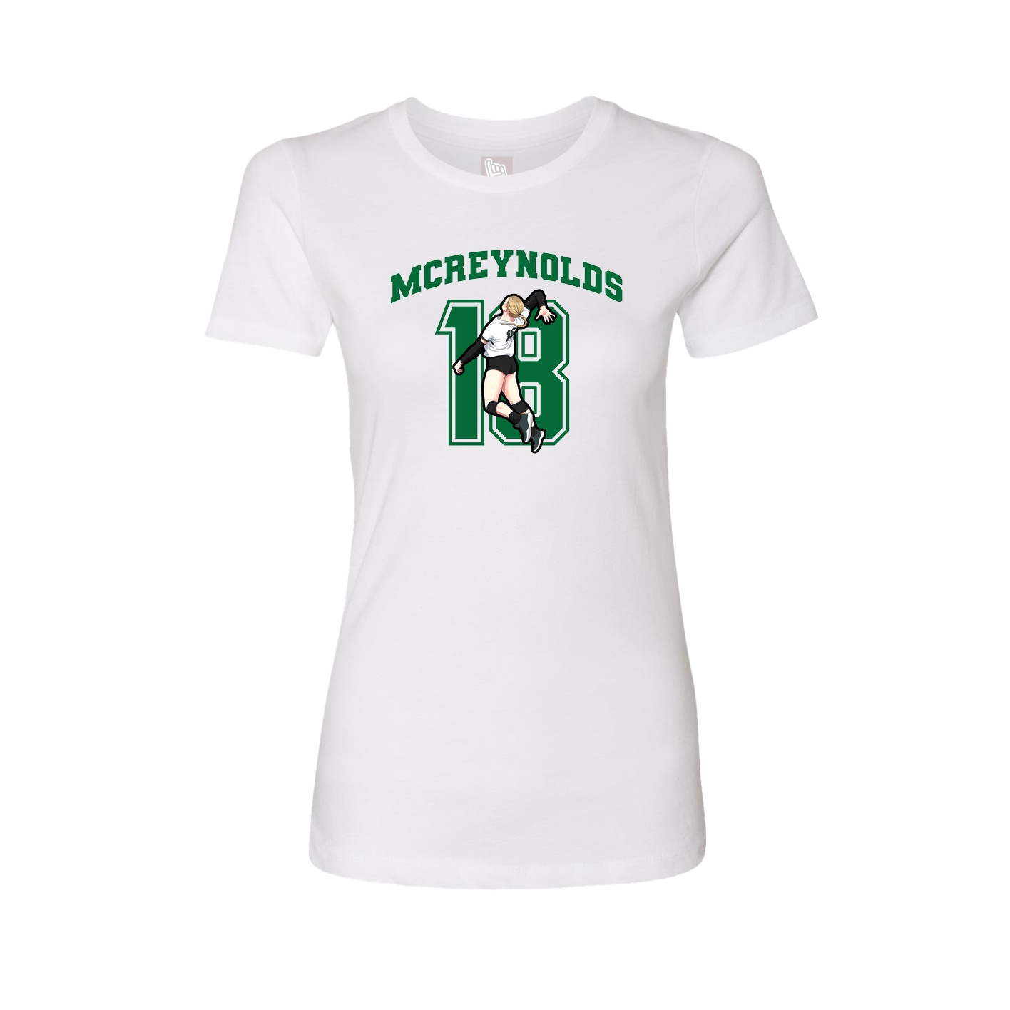 Fitted Women's Tee — Number in White