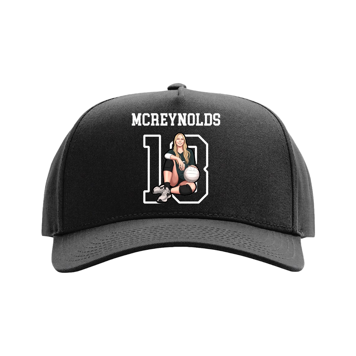 Full Fabric Five-Panel Champ Cap — Shirsey in Black