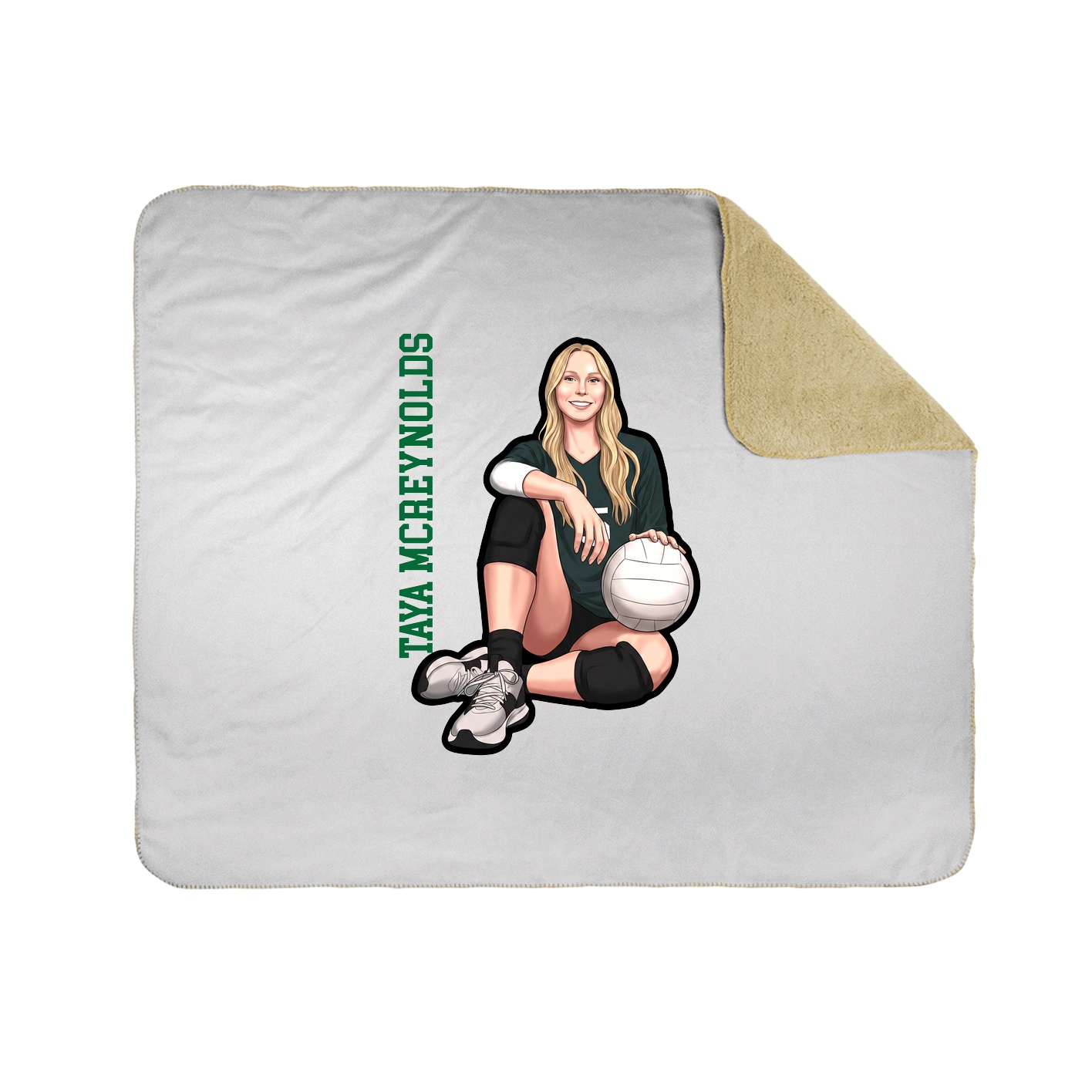 Throw Blanket — Name Vertical in White