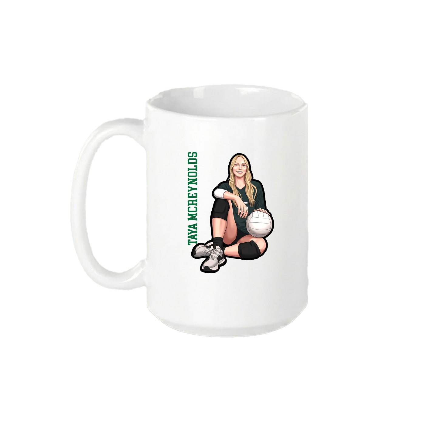 15oz Coffee Mug — Name Vertical in White