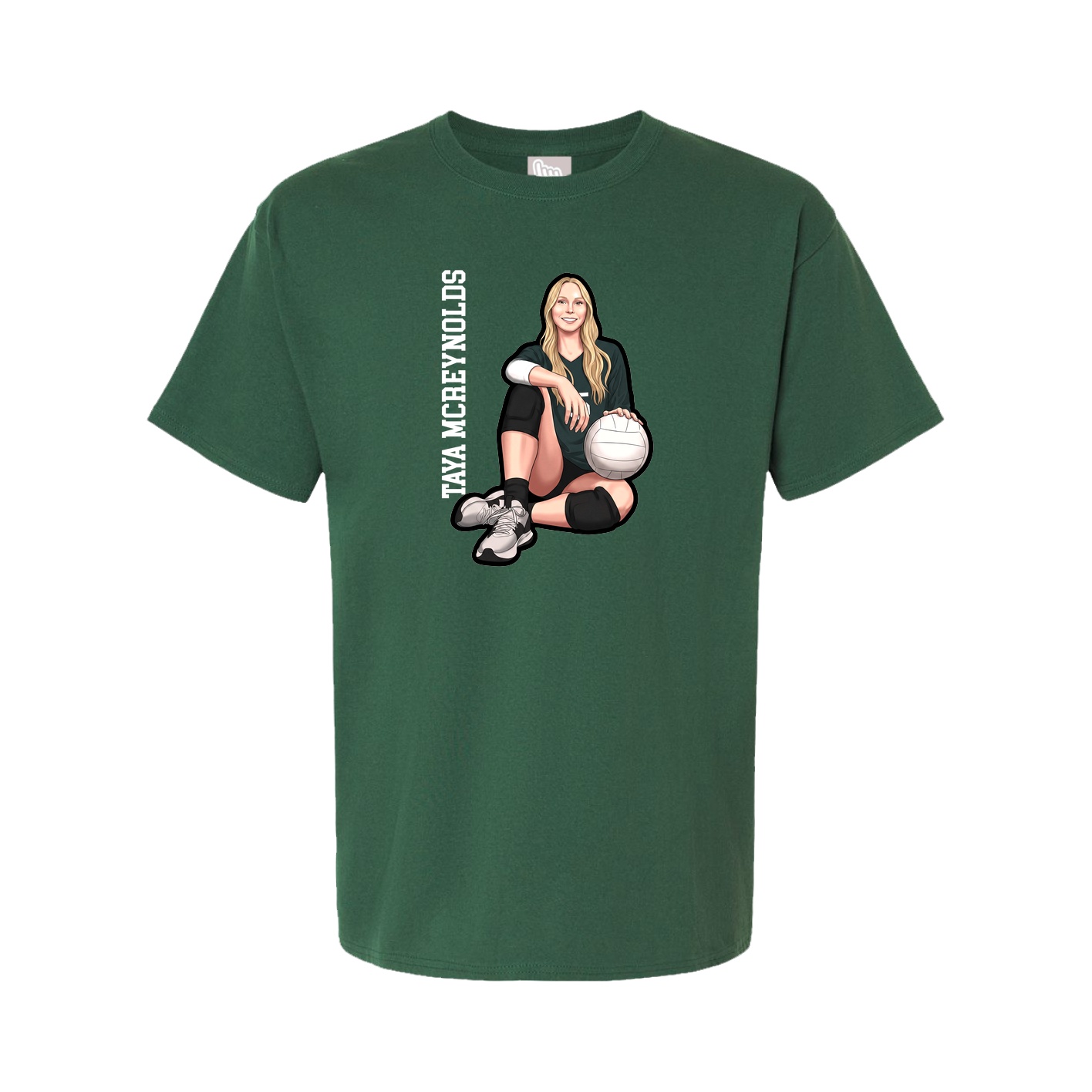 Youth Tee — Name Vertical in Green