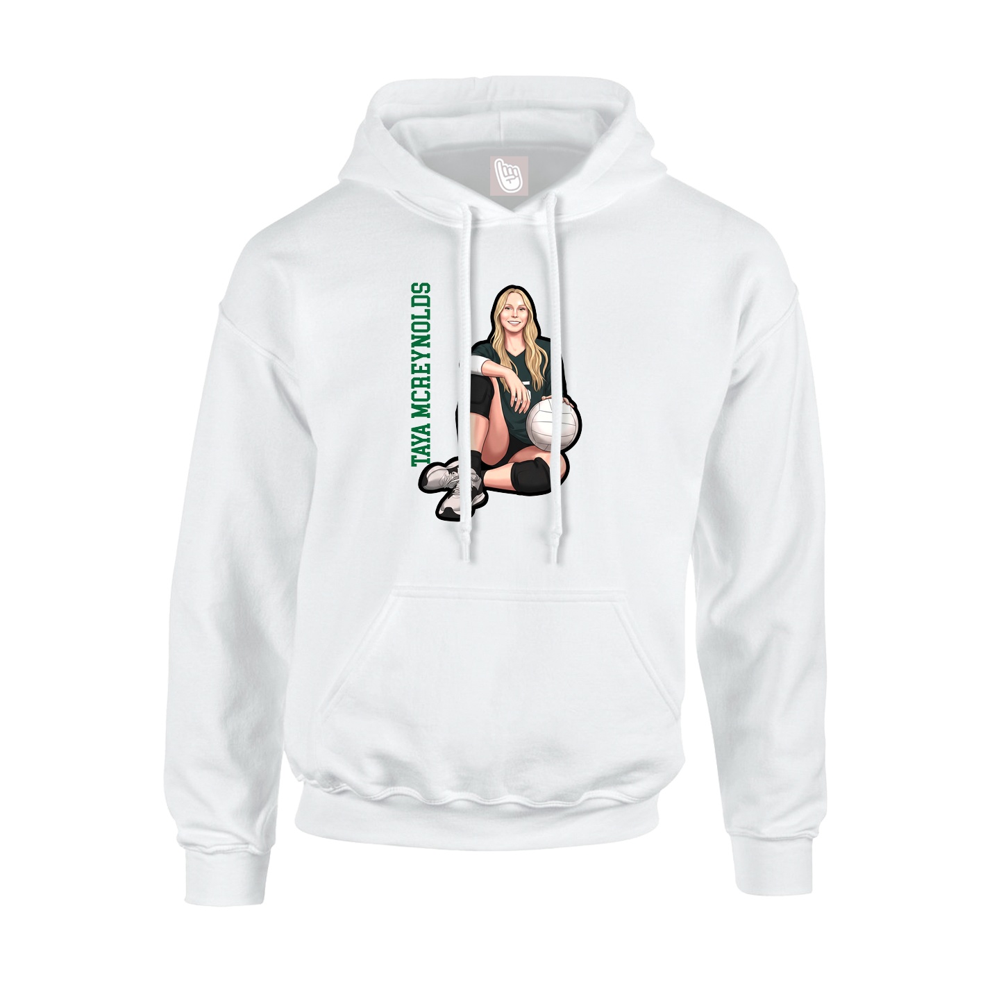Hoodie — Name Vertical in White