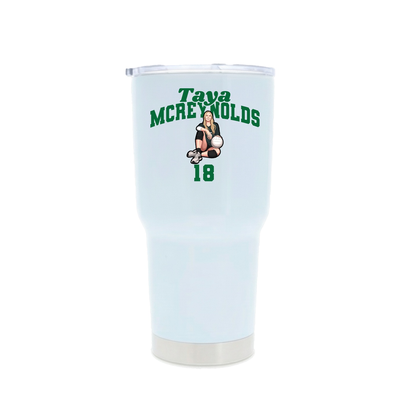 30oz Stainless Steel Tumbler — Signature Arch in White