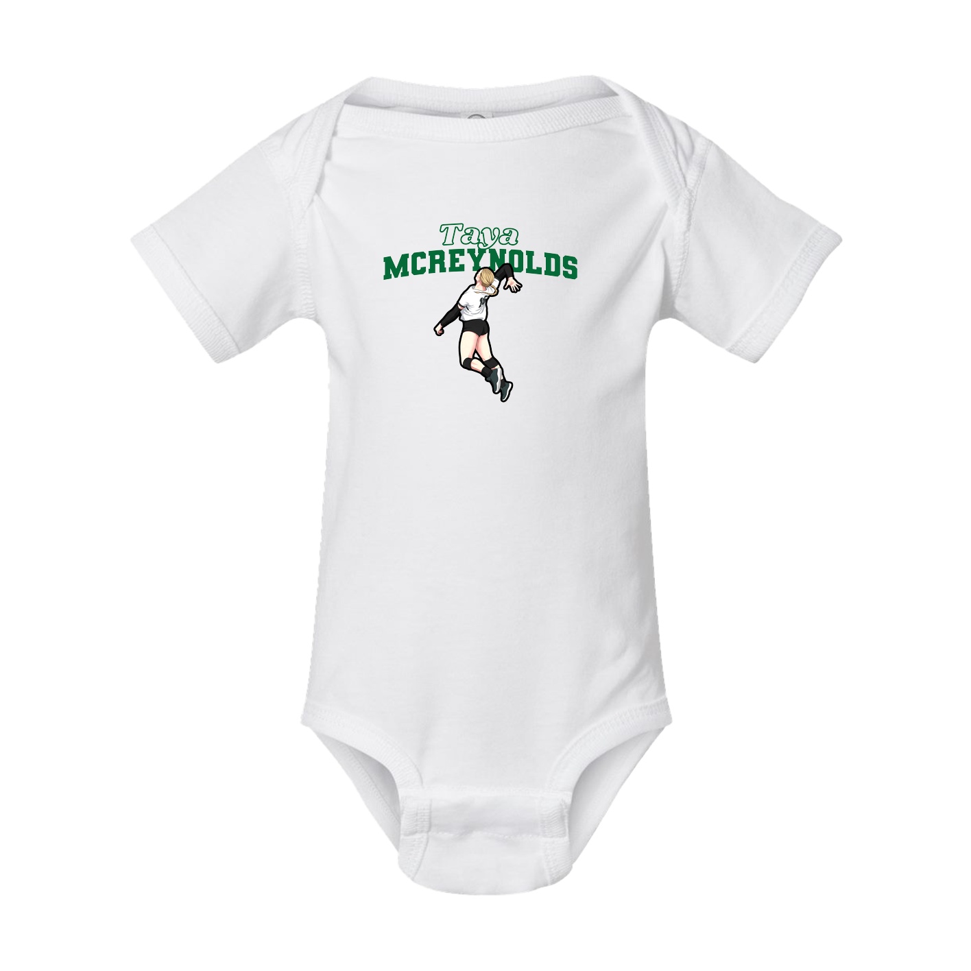 Baby Onesie — Name Arch in White