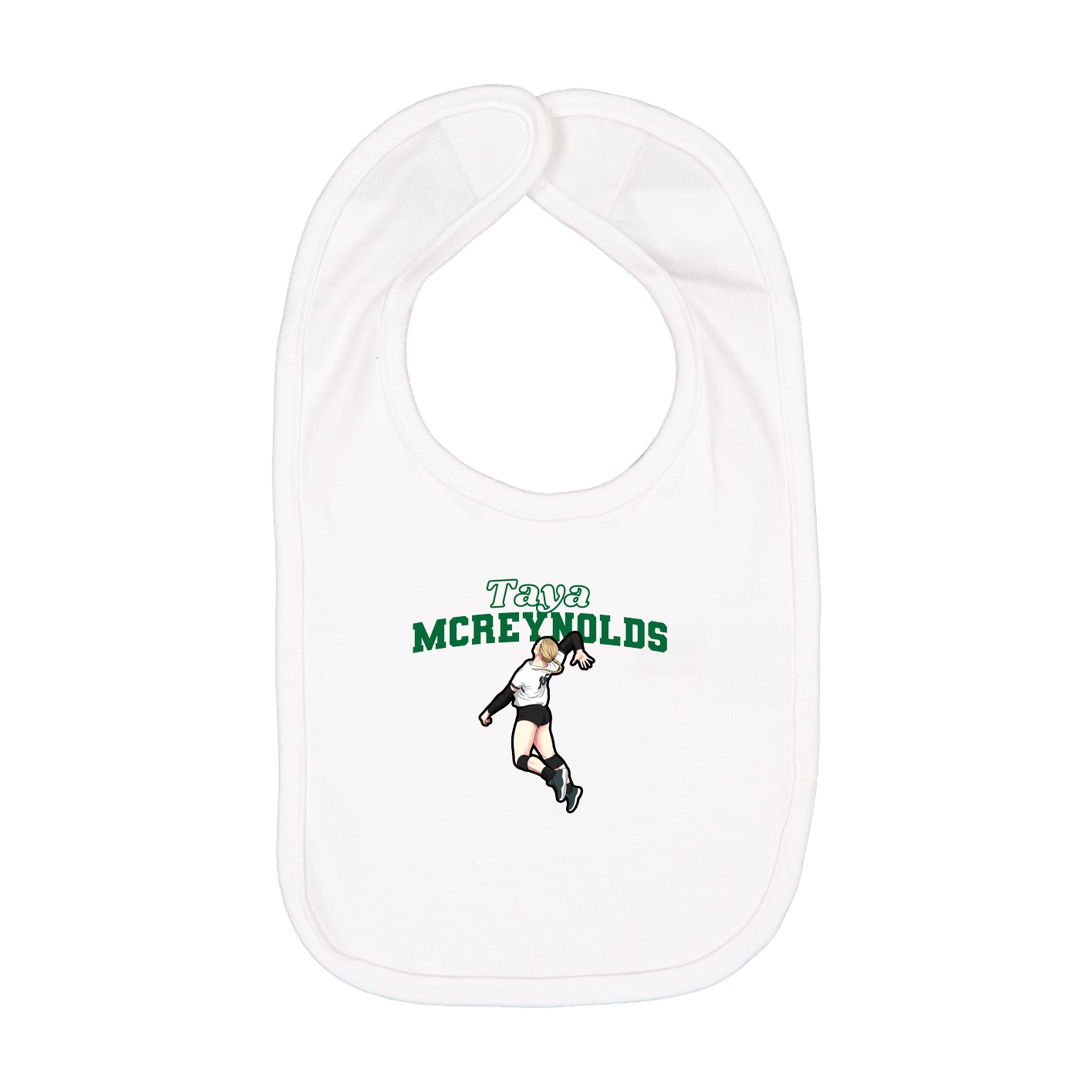 Infant Bib — Name Arch in White