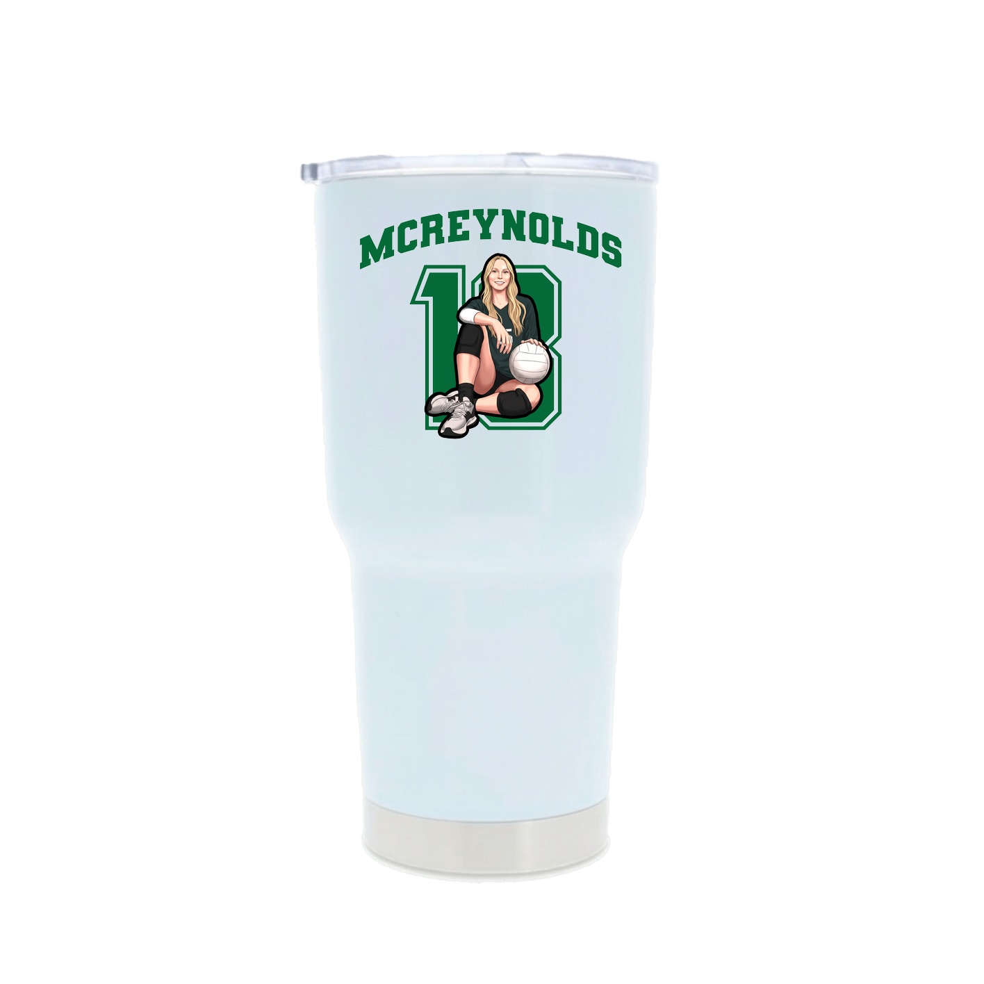 30oz Stainless Steel Tumbler — Number in White
