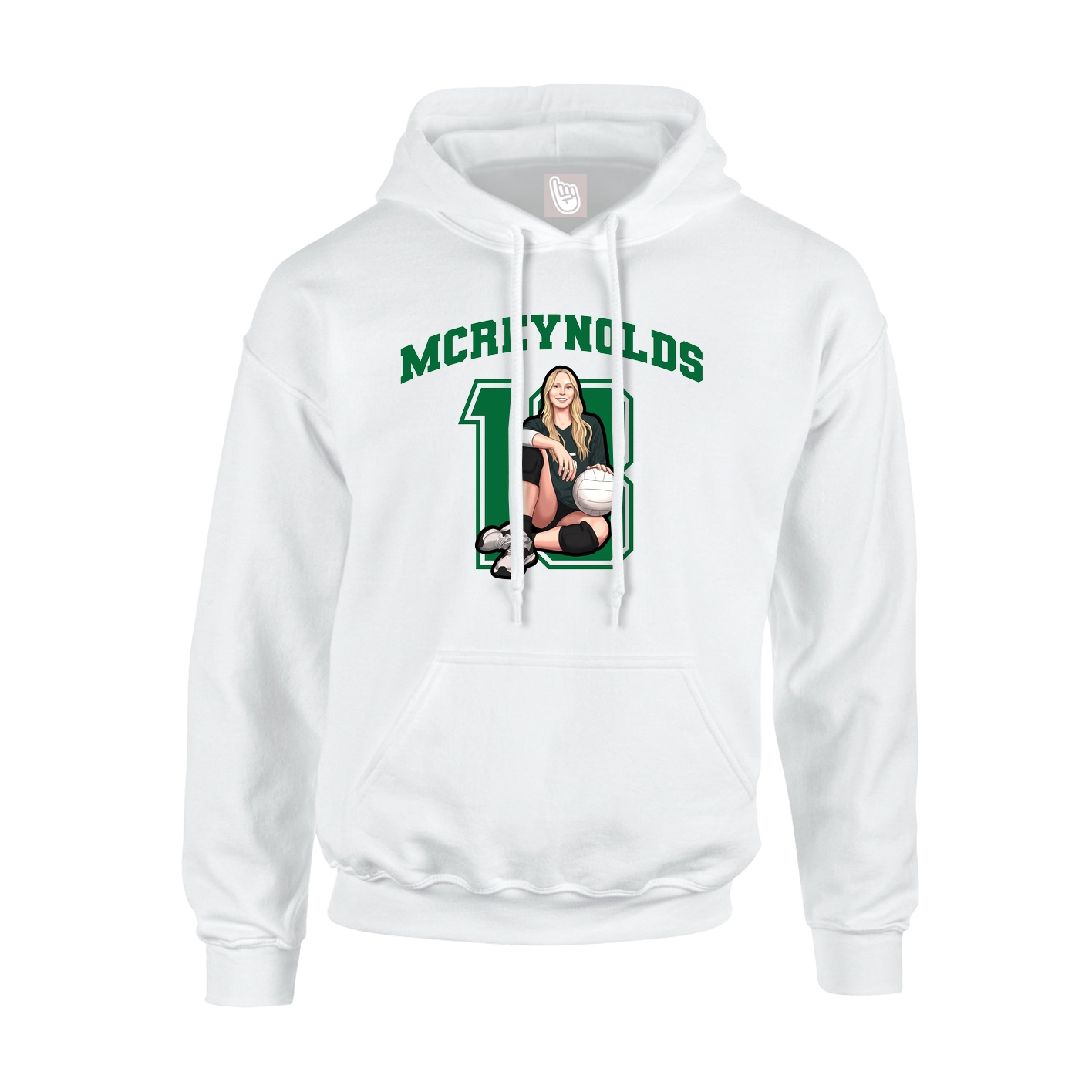 Hoodie — Number in White