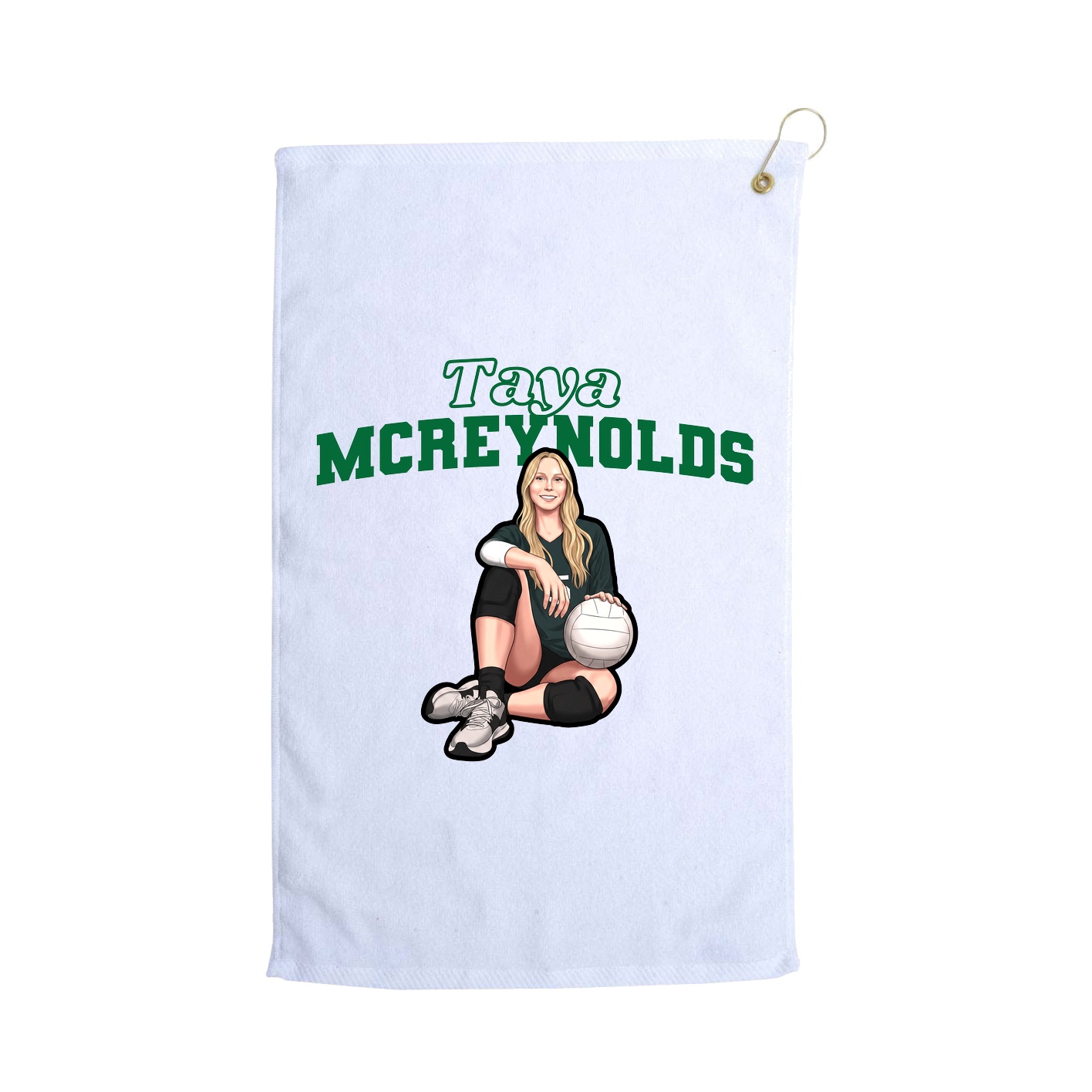 Golf Towel — Name Arch in White