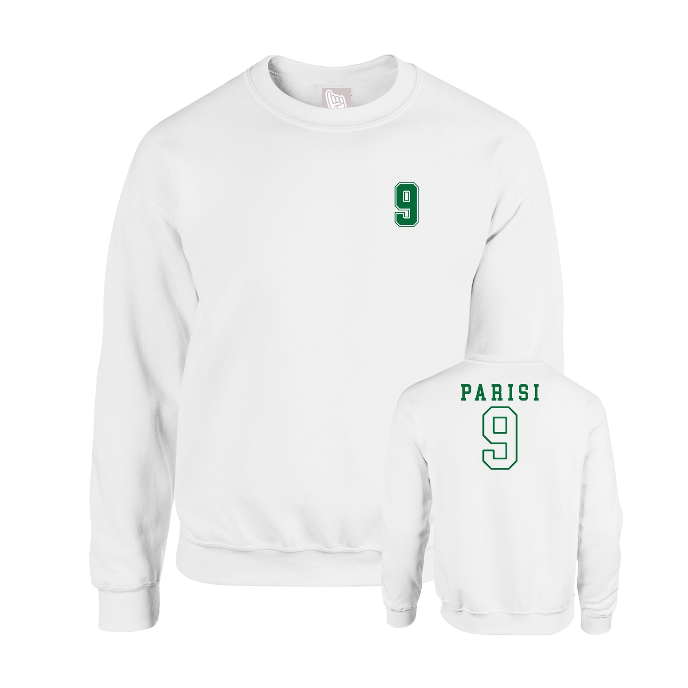 Fleece Crew — Chest Back in White