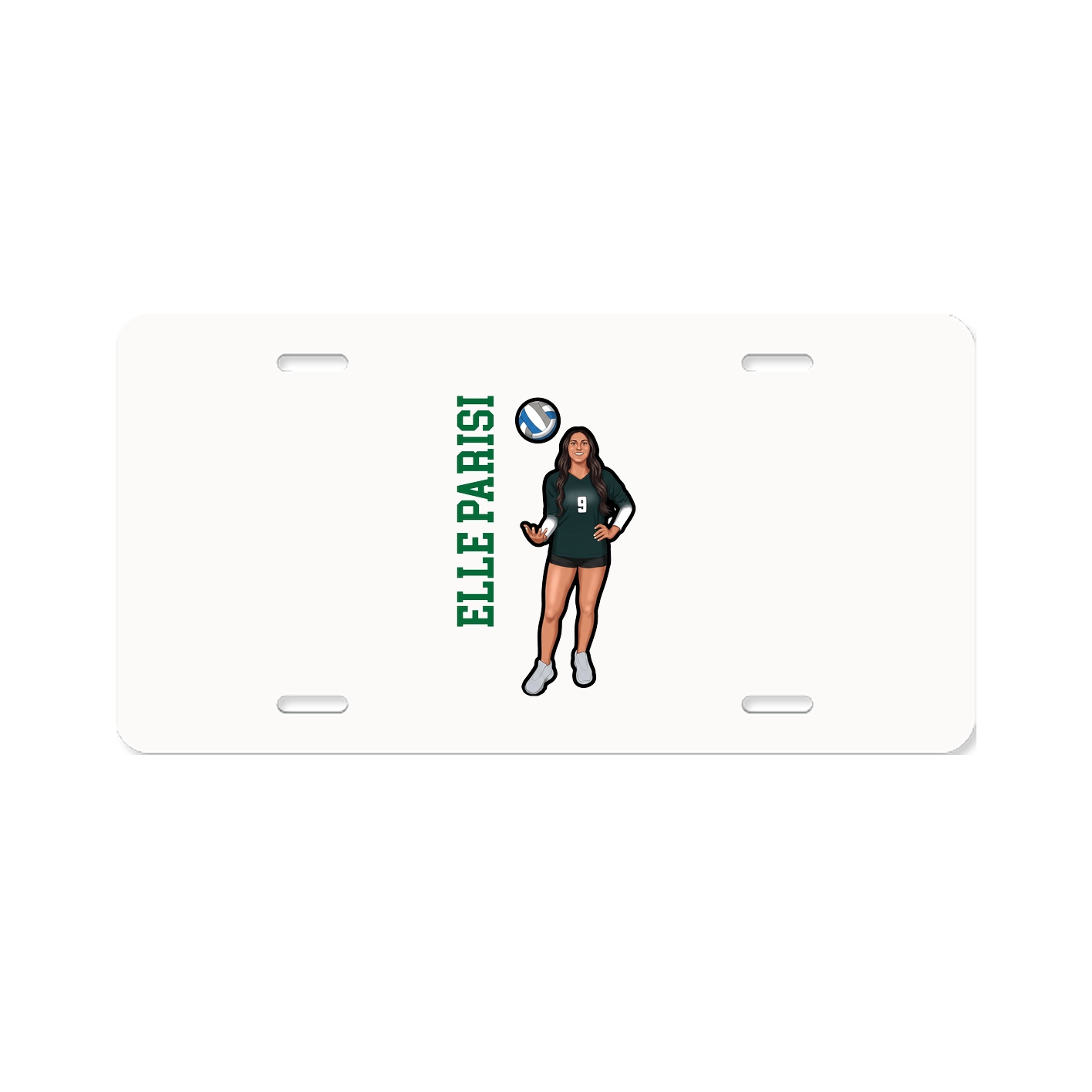 License Plate — Name Vertical in Classic