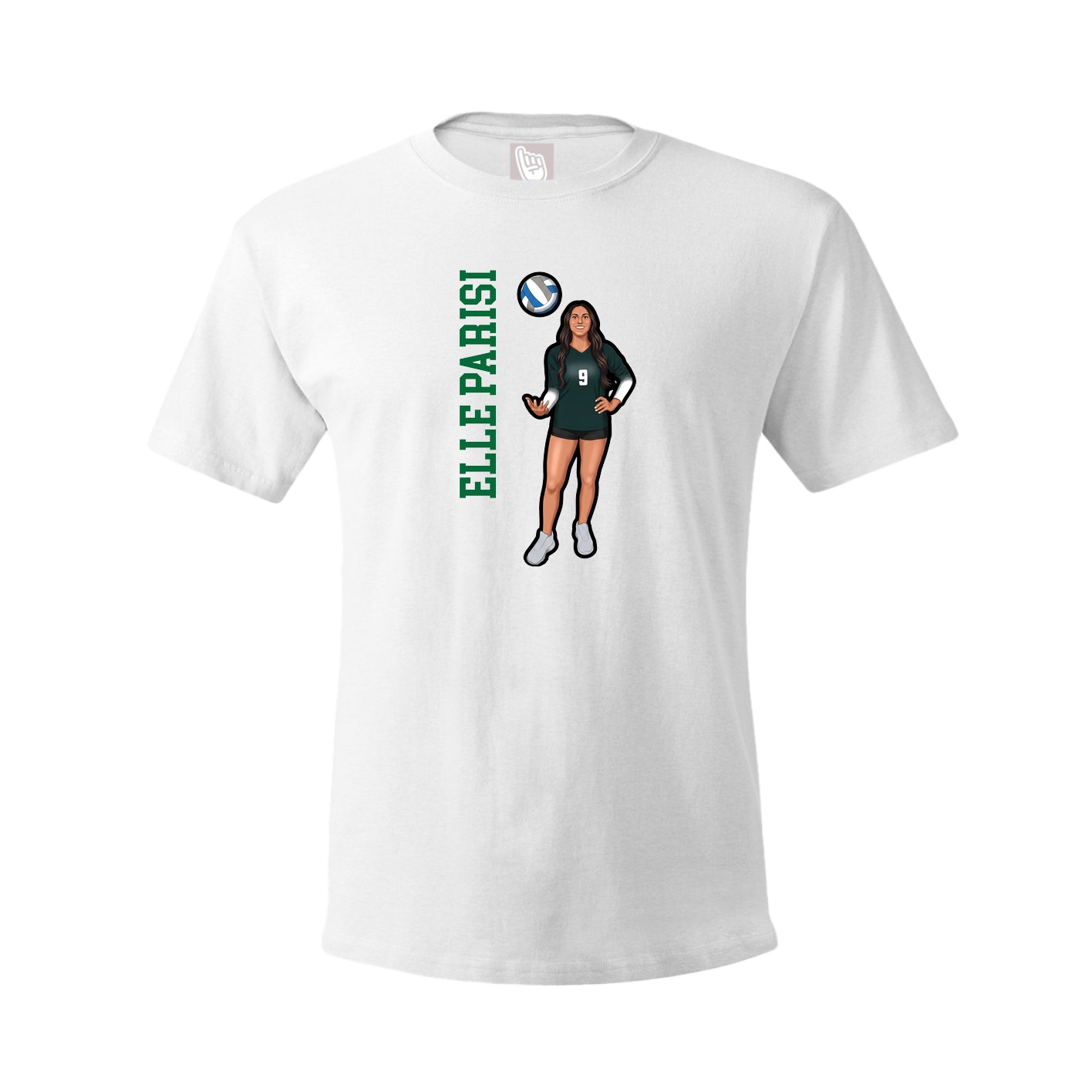Youth Tee — Name Vertical in White
