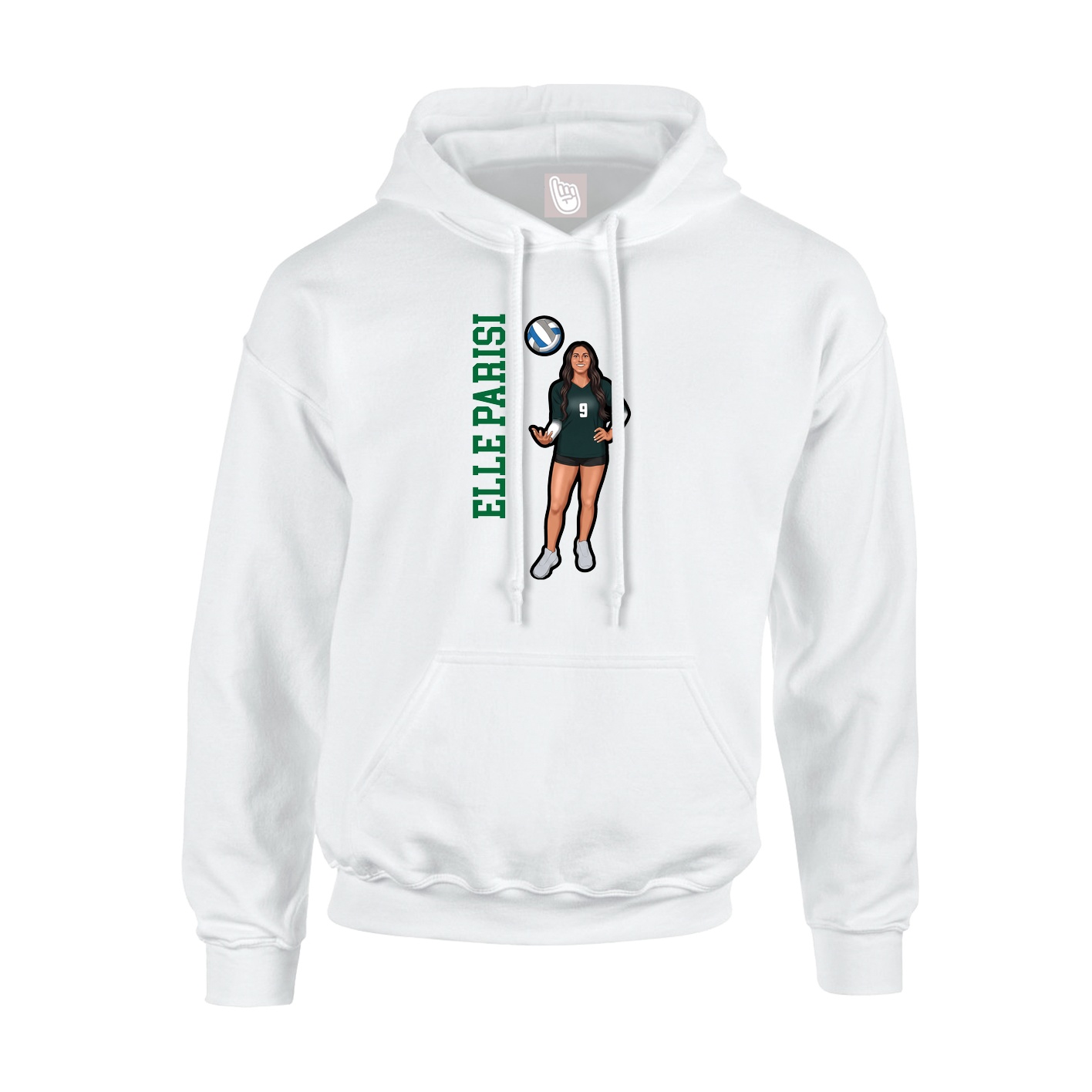 Hoodie — Name Vertical in White