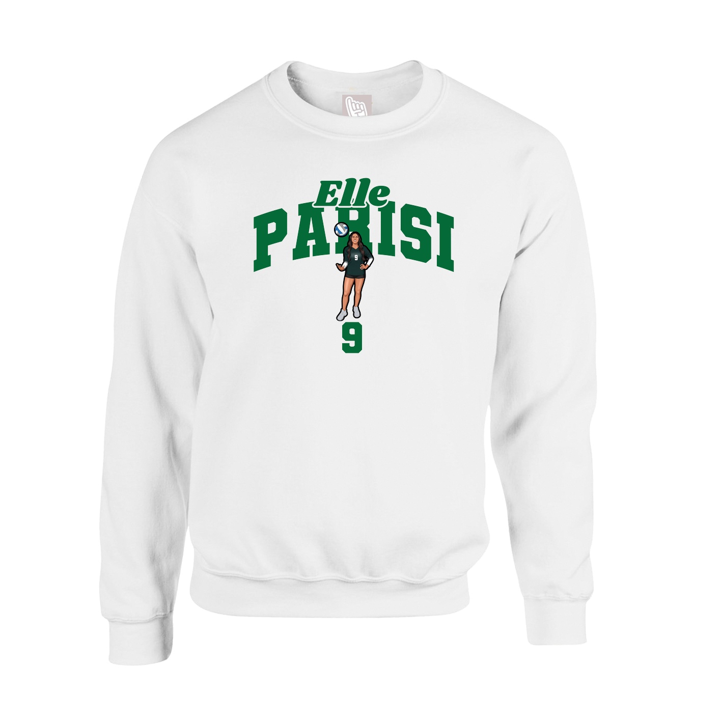 Fleece Crew — Signature Arch in White