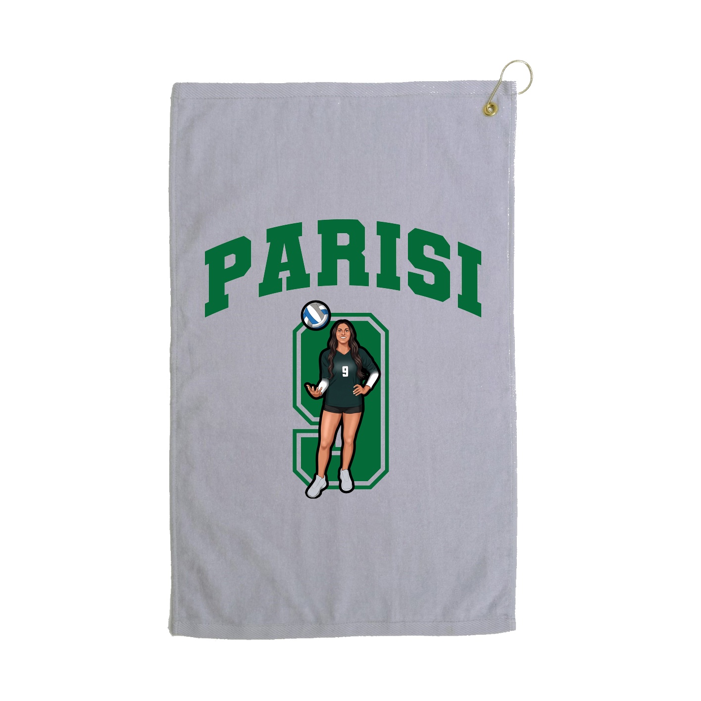 Golf Towel — Number in Grey