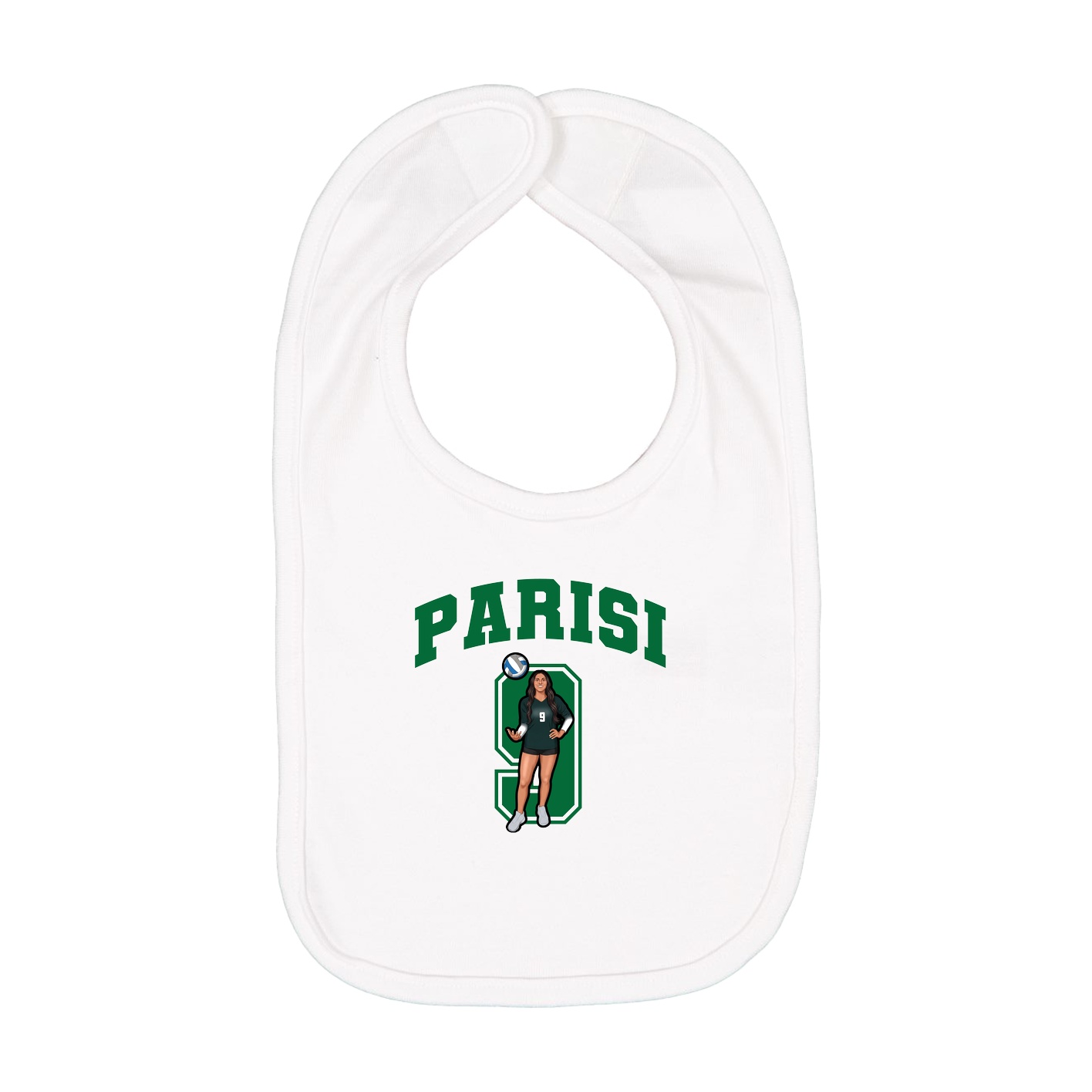 Infant Bib — Number in White