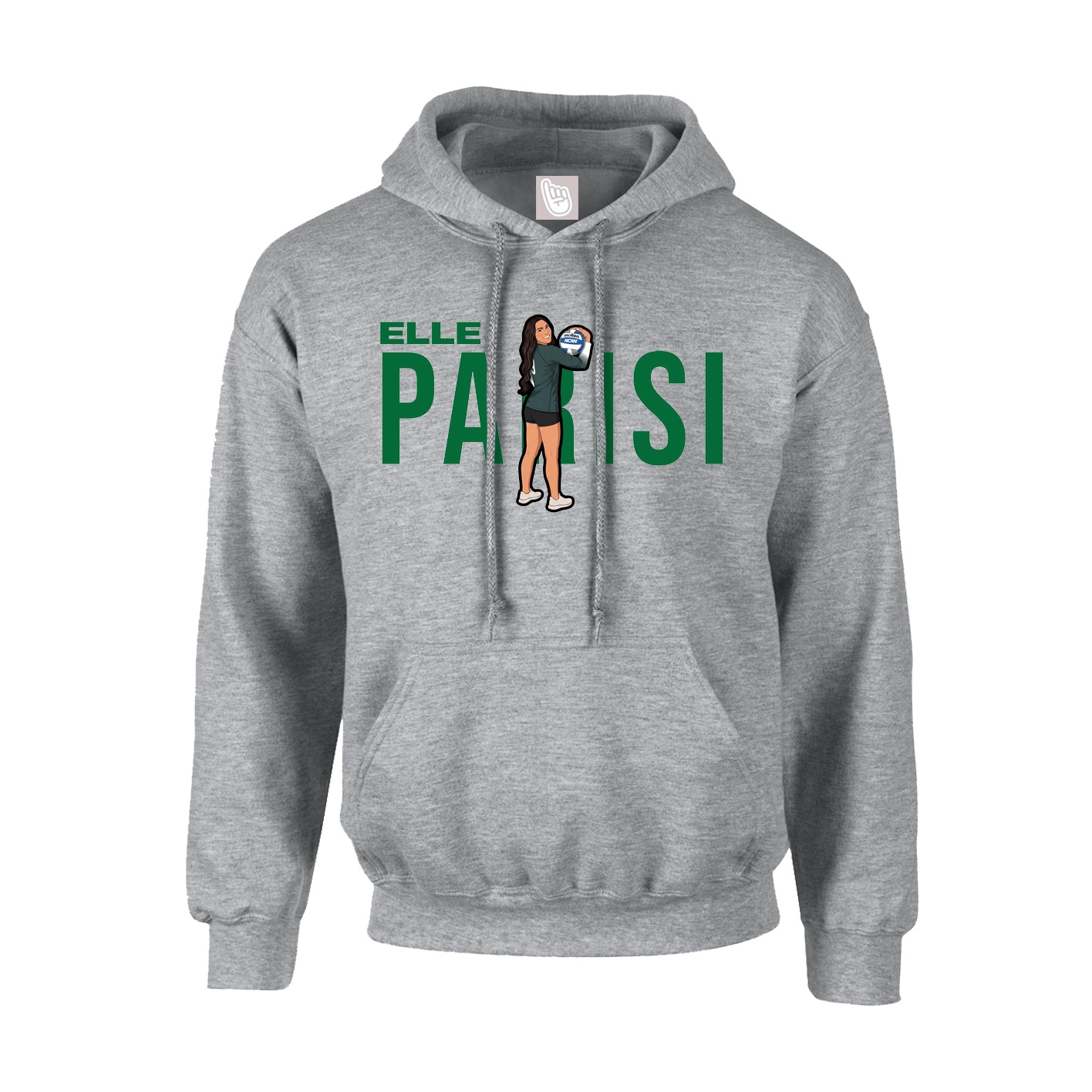 Youth Hoodie — Player Name in Grey