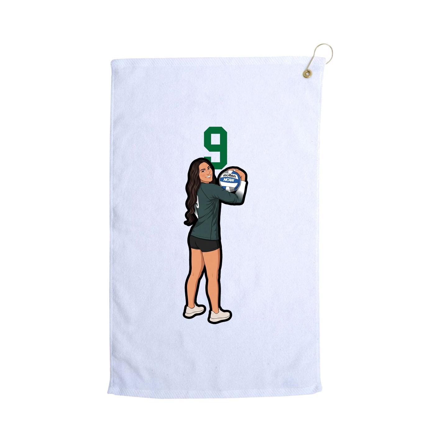Golf Towel — Number Top in White