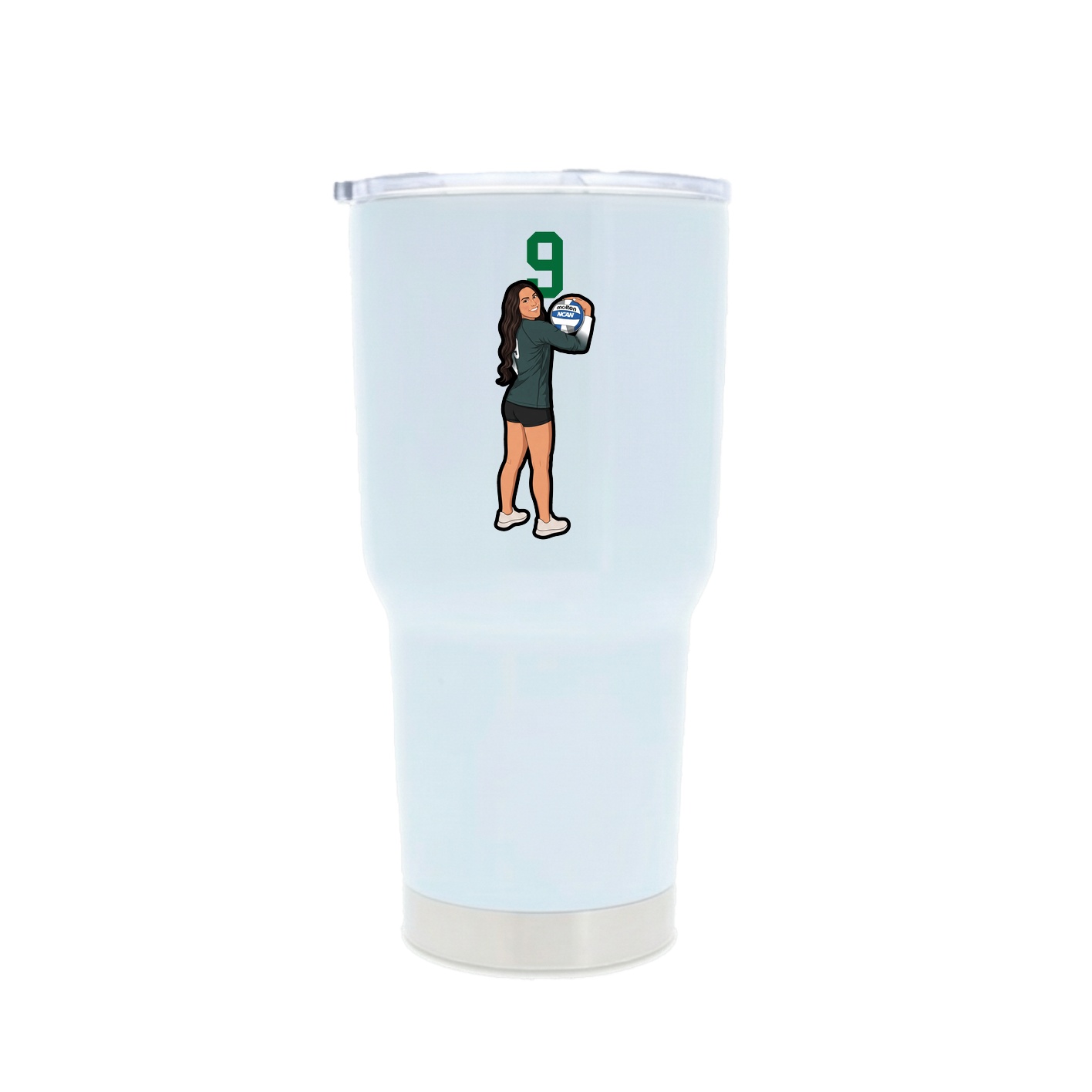30oz Stainless Steel Tumbler — Number Top in White